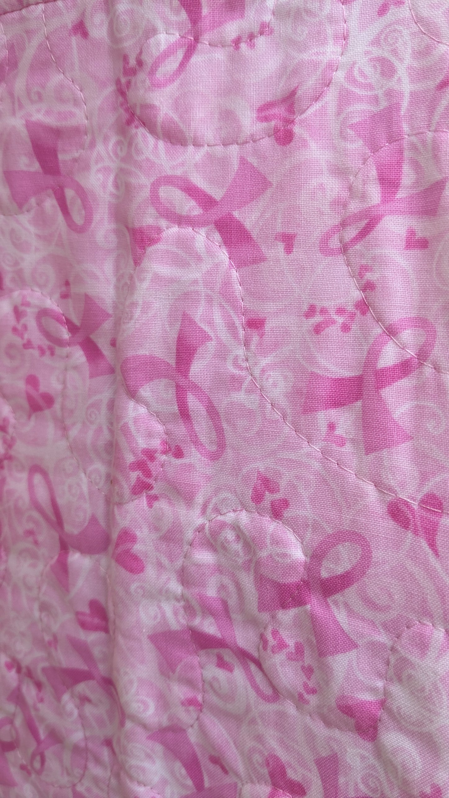 Handmade breast cancer awareness quilt – pink patchwork