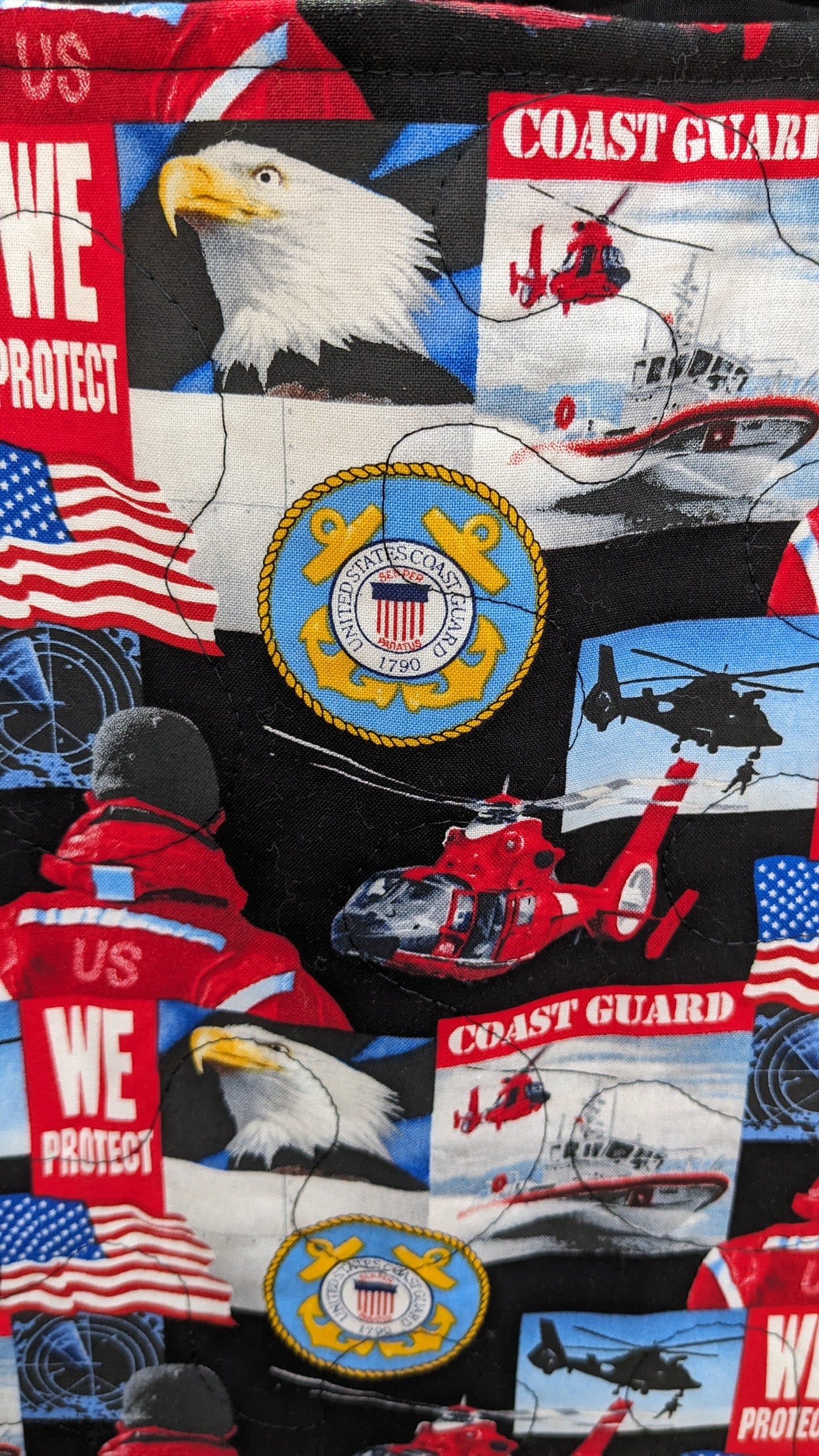 Handmade Coast Guard patchwork quilt – multicolor design