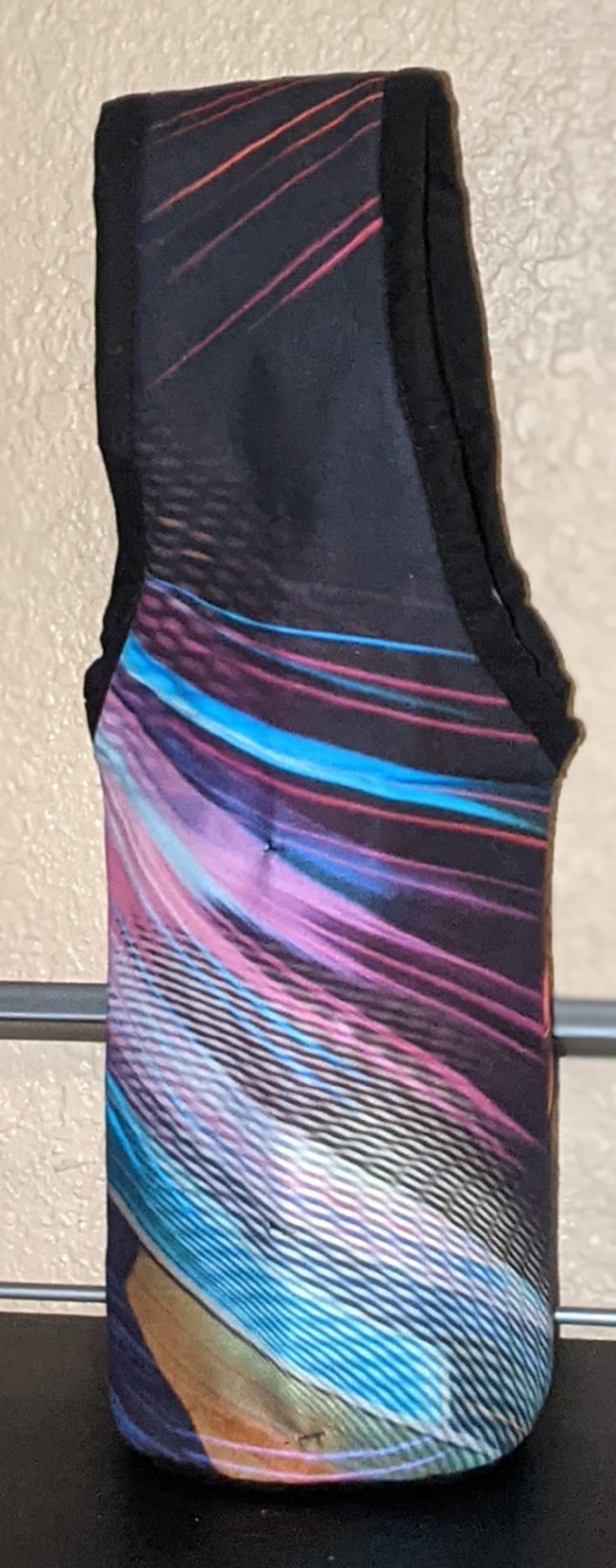 Another view of Infinity wine tote – handmade quilted bag