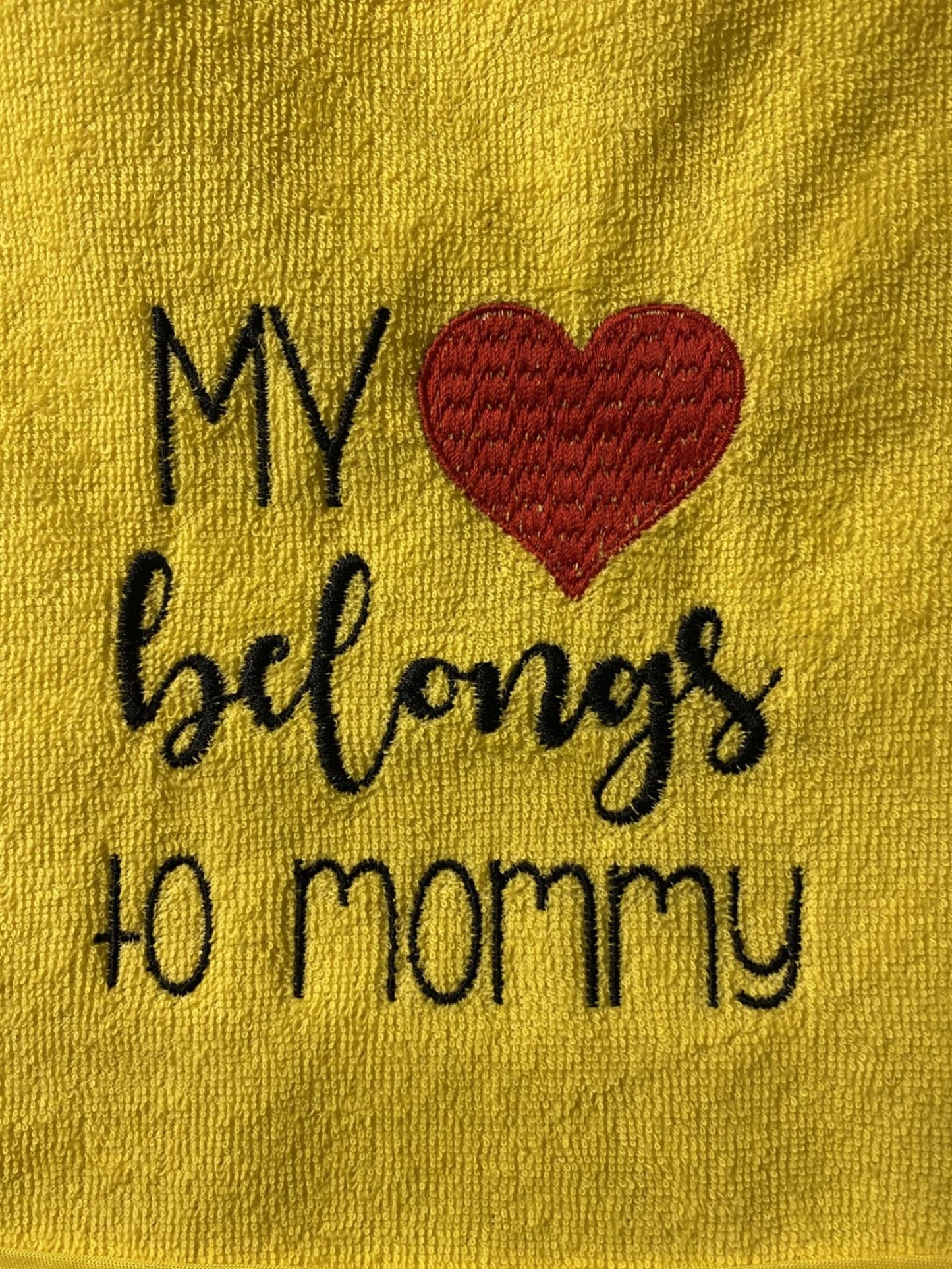 My Heart Belongs To Mommy Baby Bib-Machine Embroidered