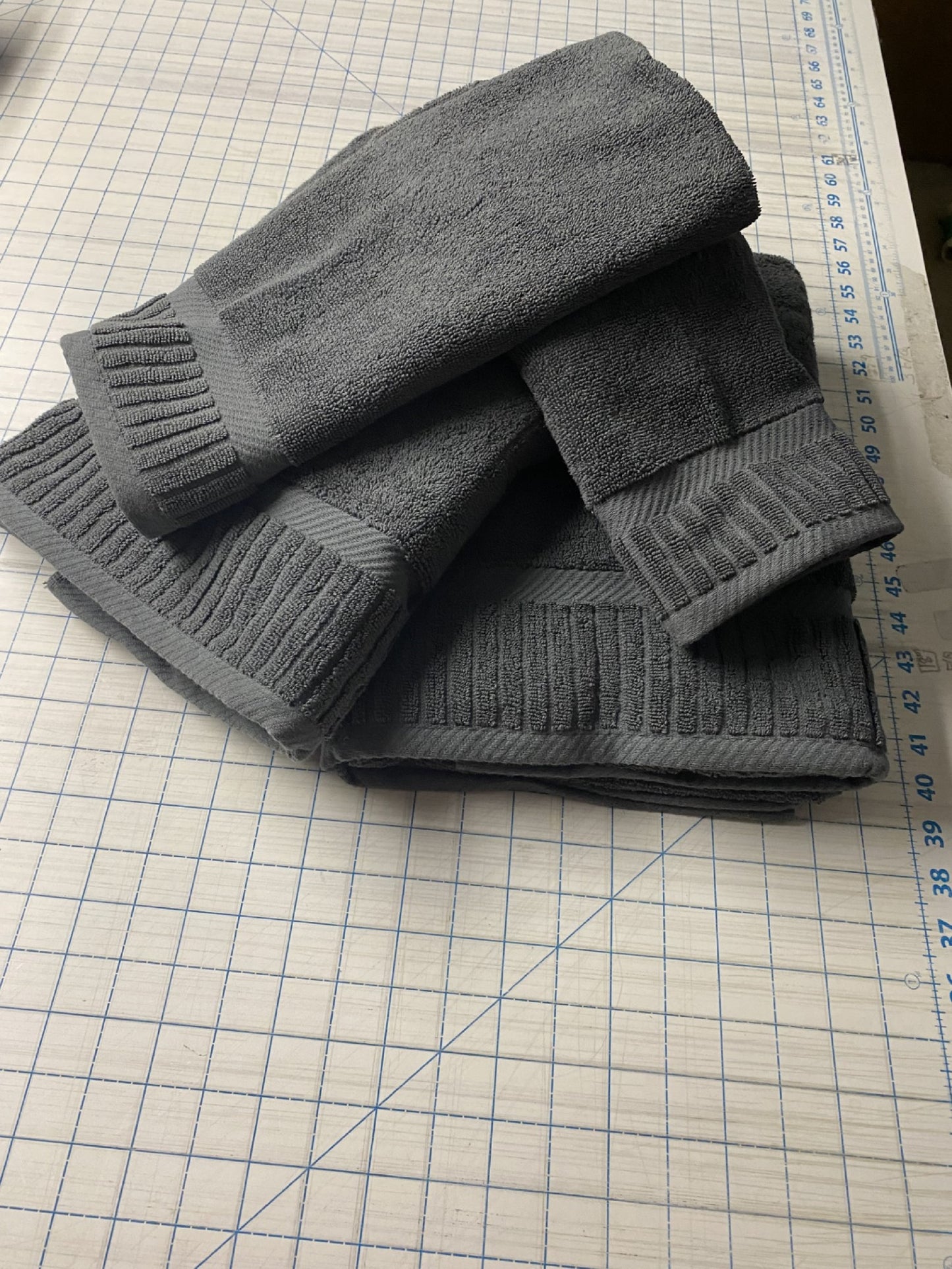 Dark Gray Bath & Hand Towels - 2 each Set