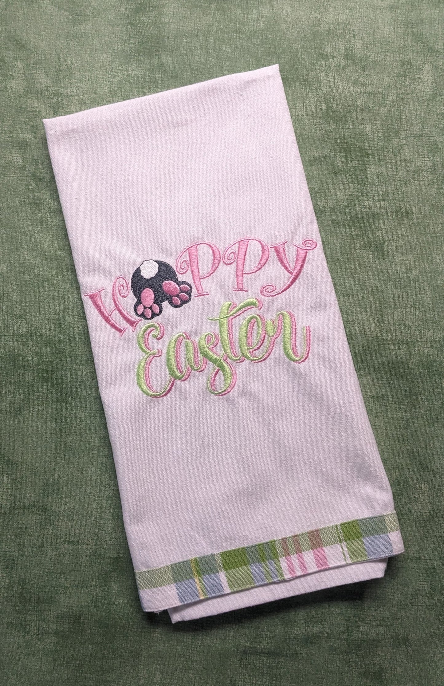 Hoppy Easter Machine Embroidered Towel