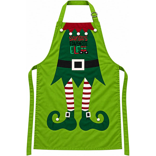 Santa’s Favorite Elf Christmas Apron | Holiday Cooking & Baking Apron | Festive Elf Kitchen Apron | Christmas Gift
