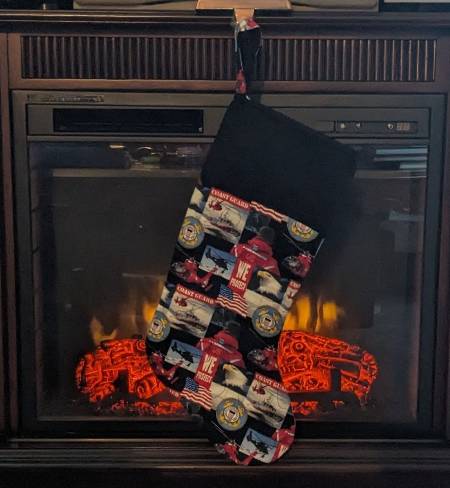 United States Coast Guard Christmas Stocking-Block Design