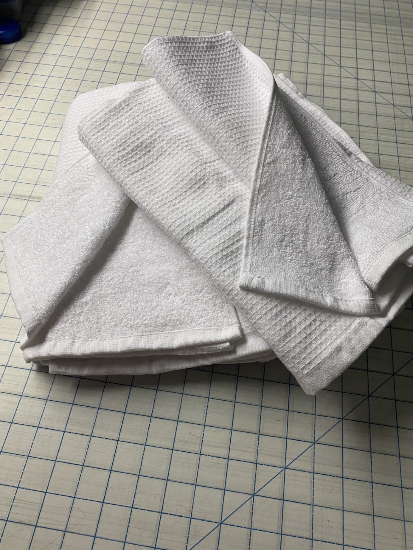 Waffle Weave Bath & Hand Towels-White