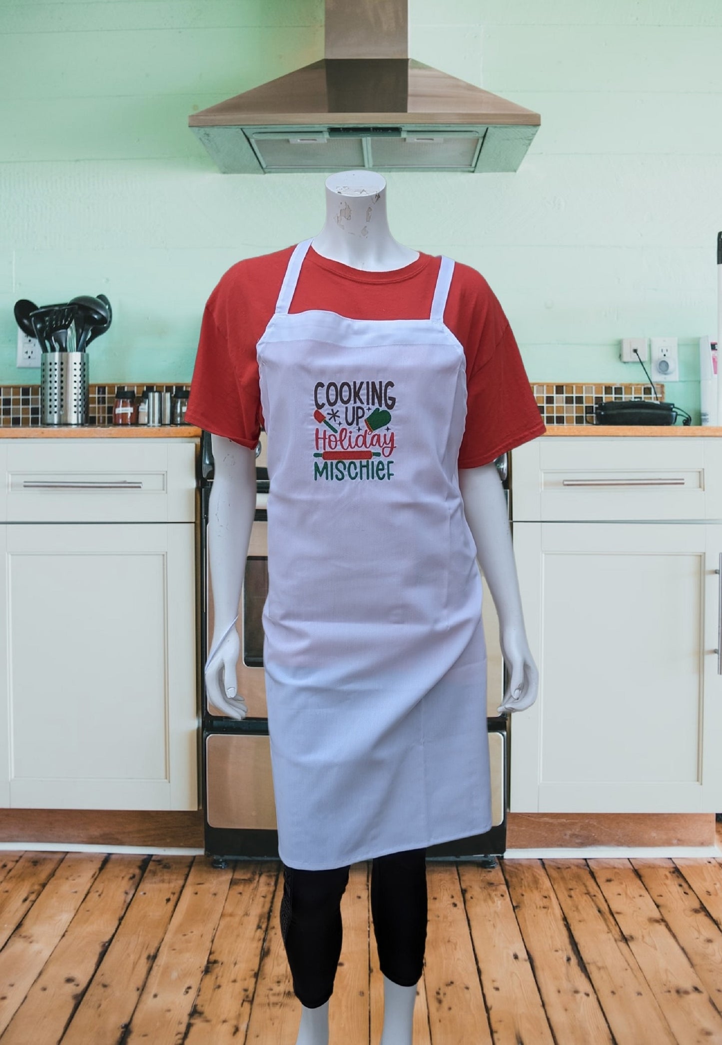 Cooking Up Holiday Mischief Apron-Machine Embroidered