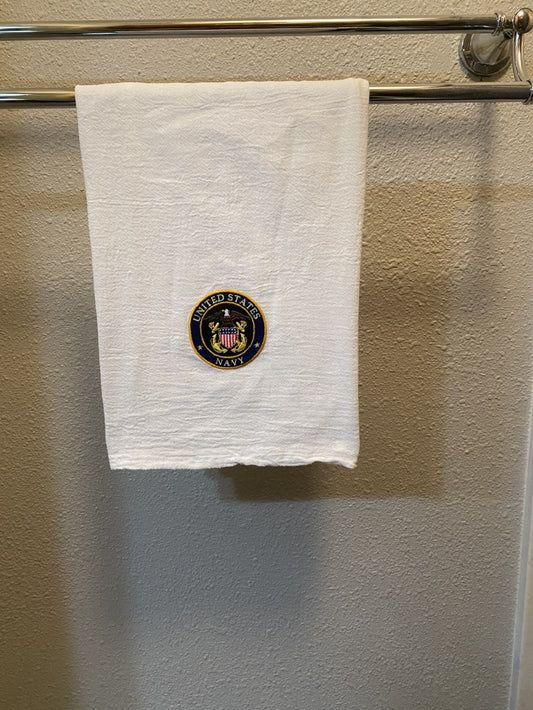 United States Navy Machine Embroidered Logo Towel