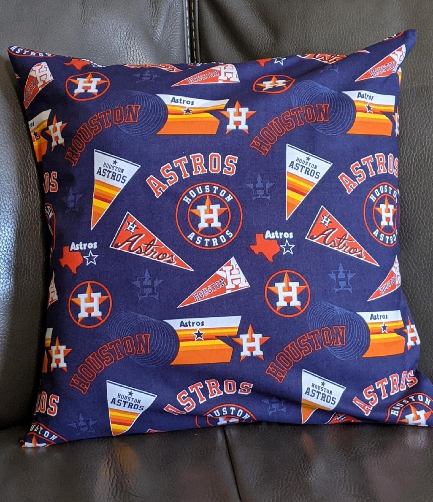Decorator Pillow Cover-Astros Pennants-16" x 16" - Pillow Form Not Included