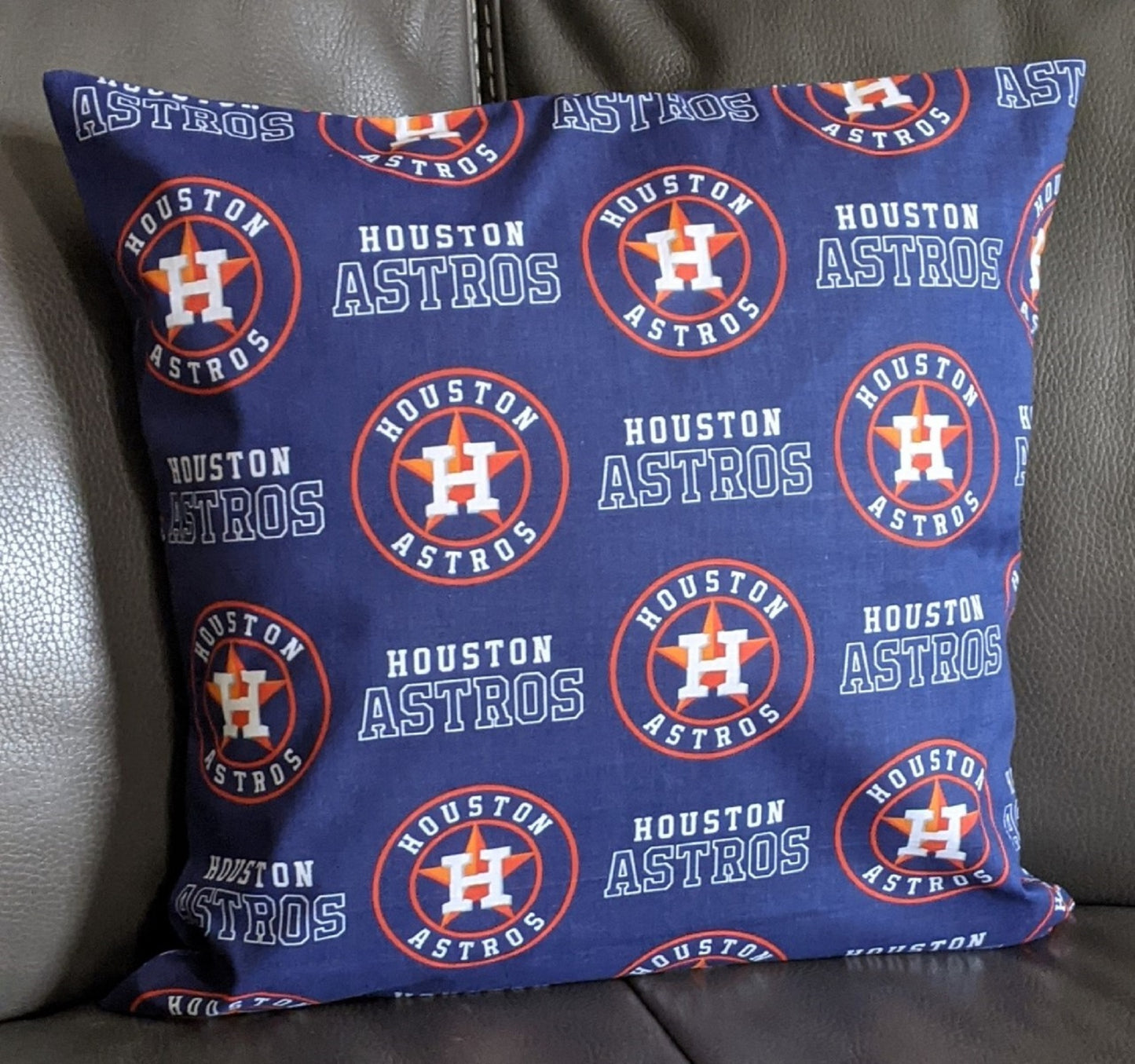 Houston Astros Decorator Throw Pillow-Blue and Orange Logo