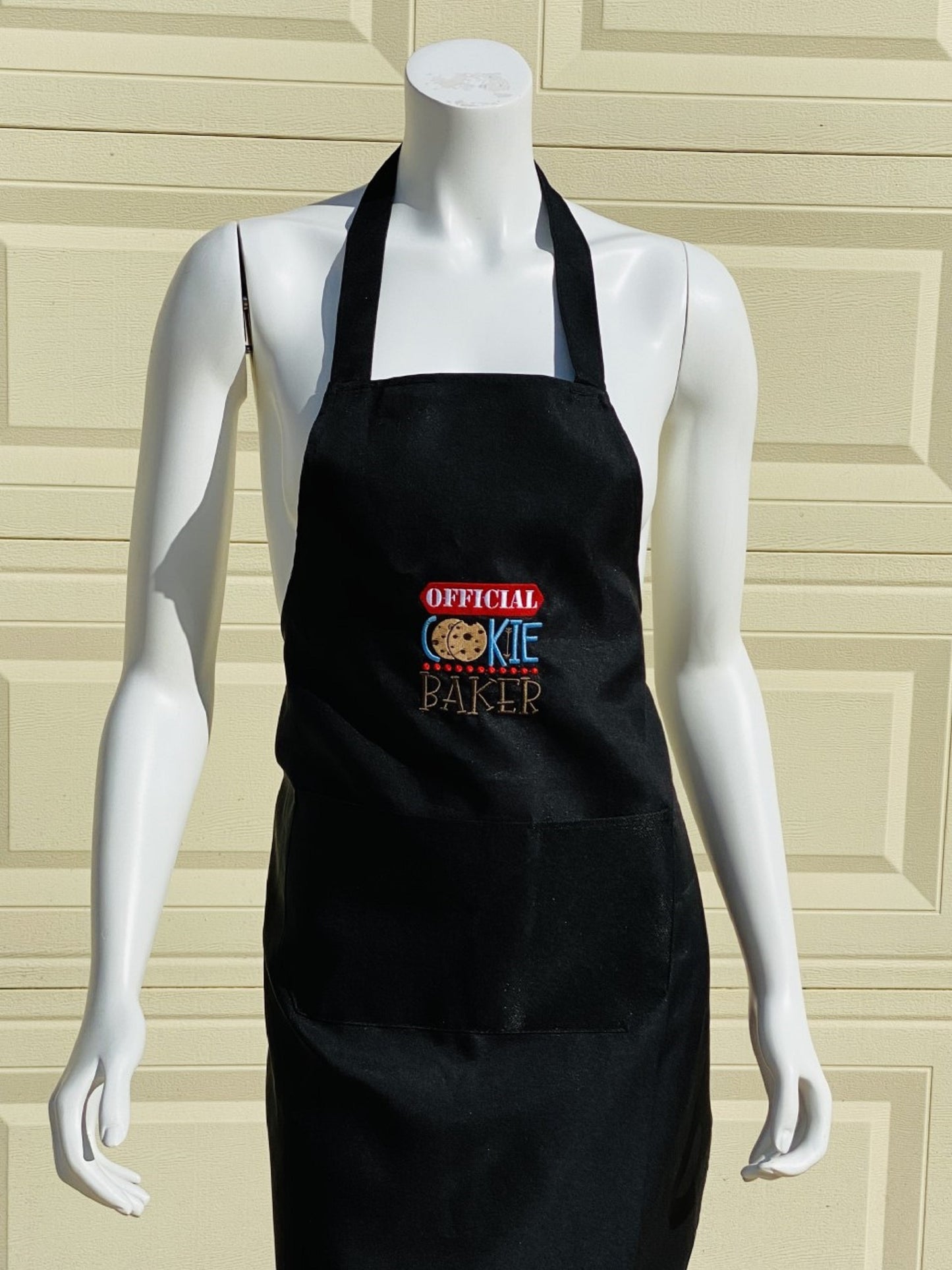 Official Cookie Baker-Black Apron-Machine Embroidered