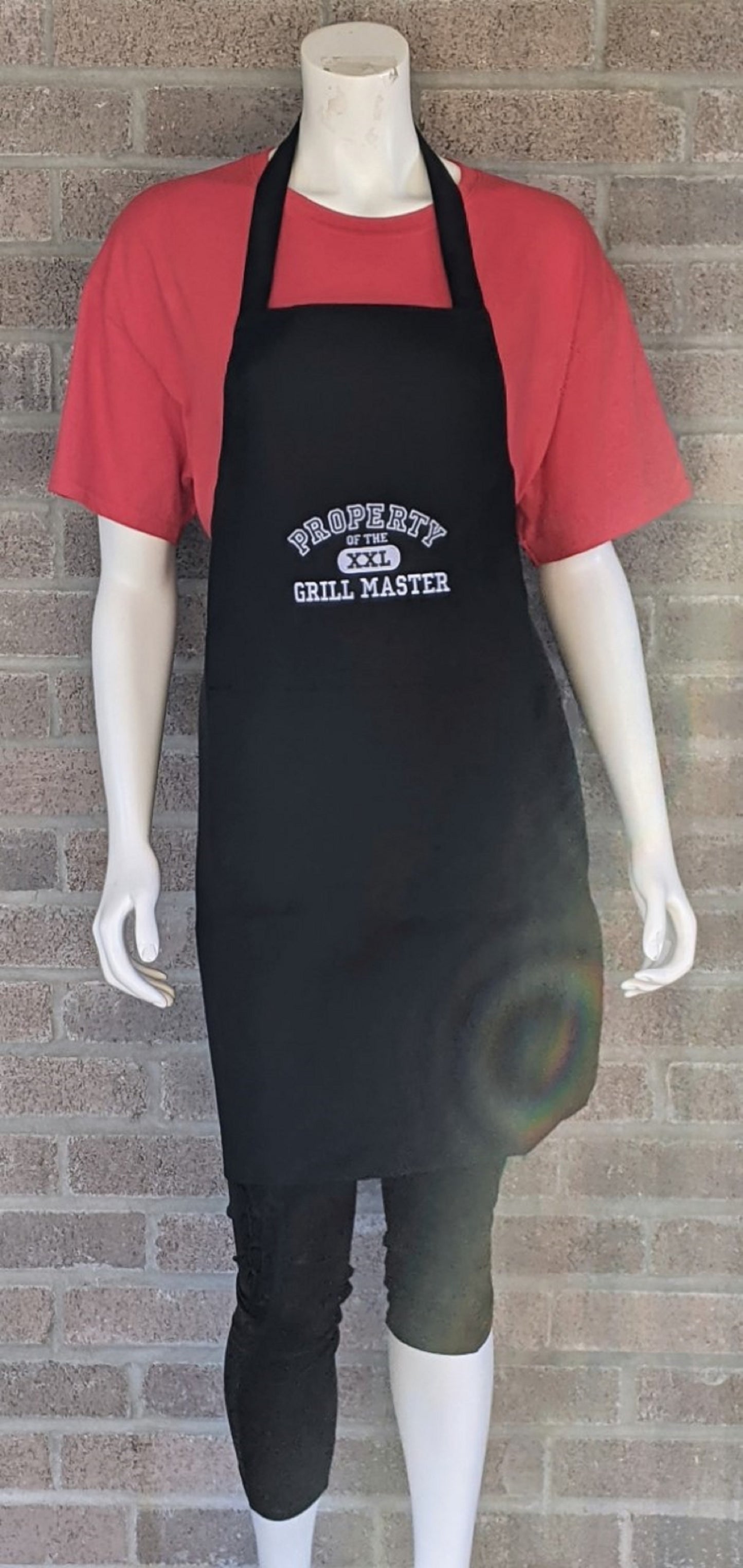 Machine Embroidered Black Apron-Property of the XXL Grill Master