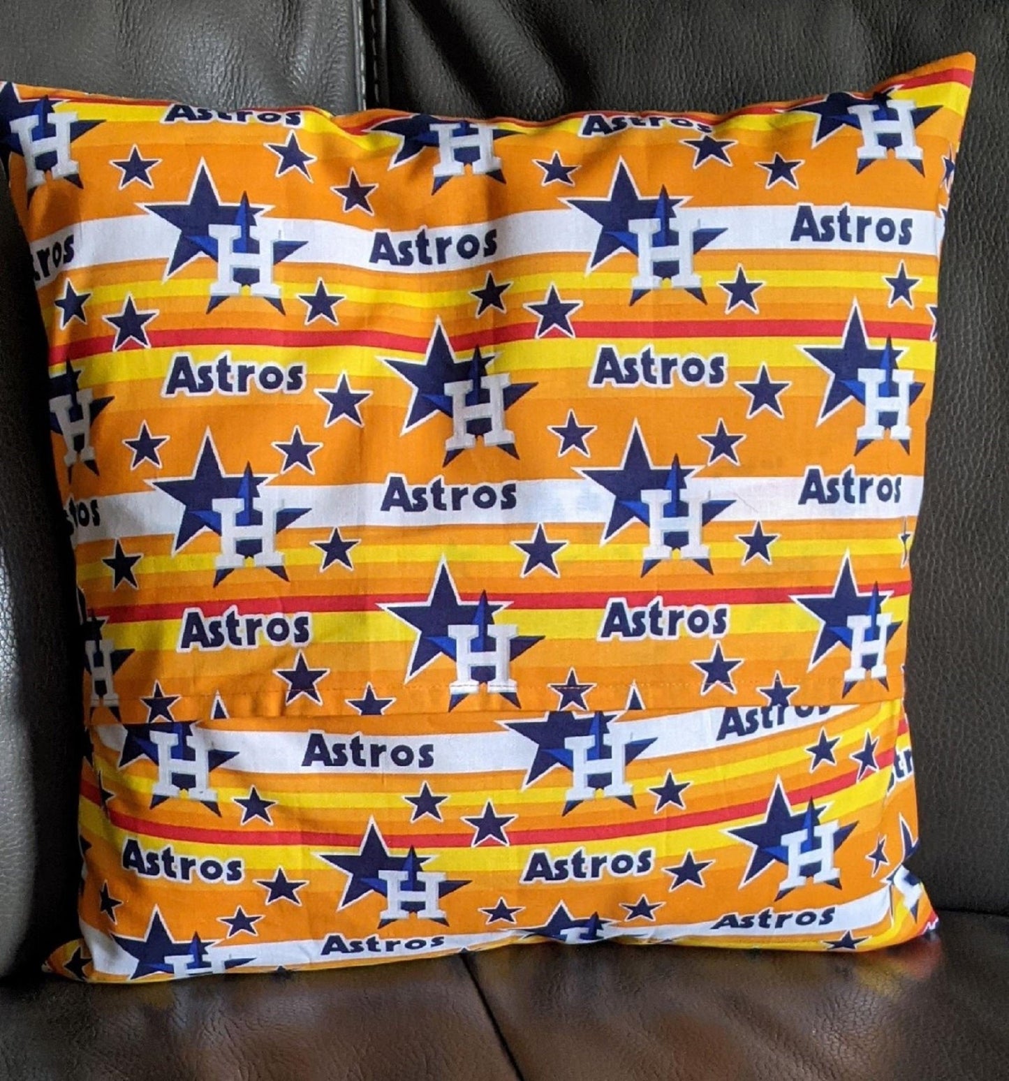 Houston Astros Rainbow Fabric Decorator Pillow