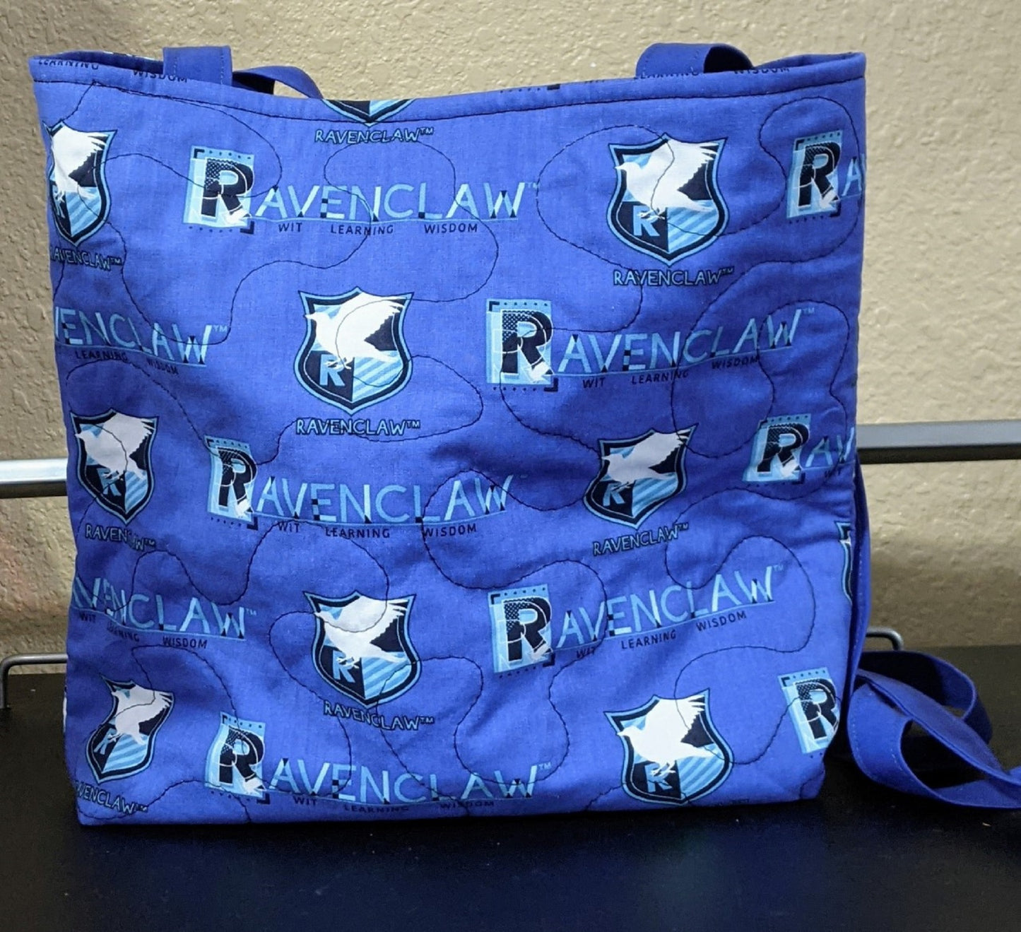 Ravenclaw Tote Bag-Blue Background-Harry Potter-Machine Embroidered
