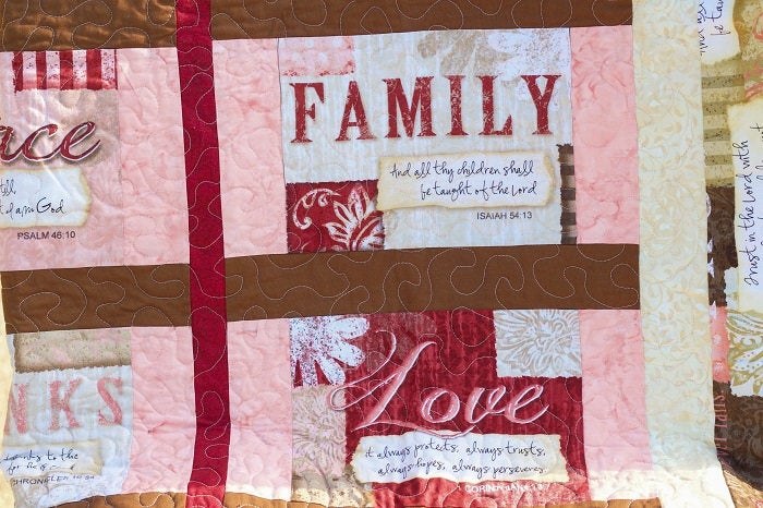 "Words To Live By" Handmade Quilt