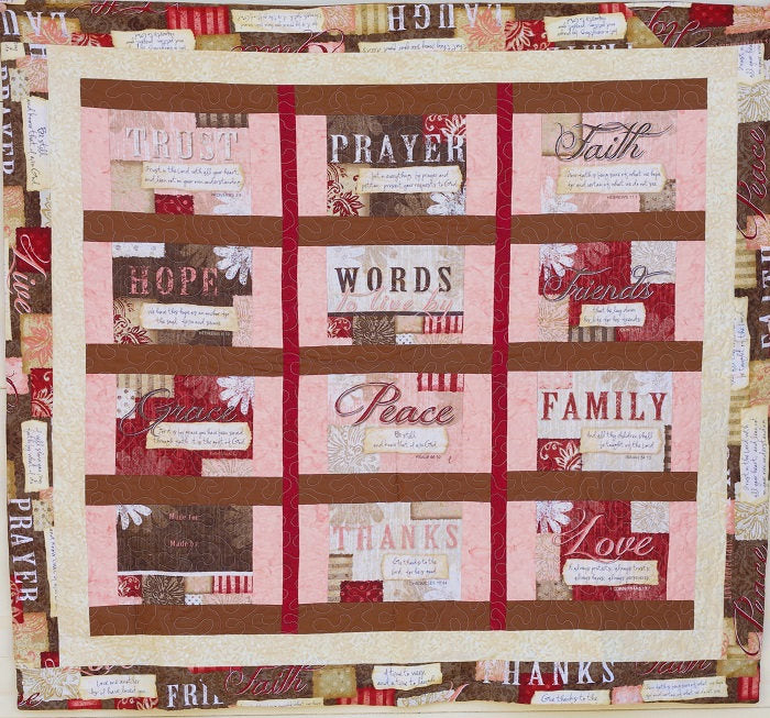 "Words To Live By" Handmade Quilt
