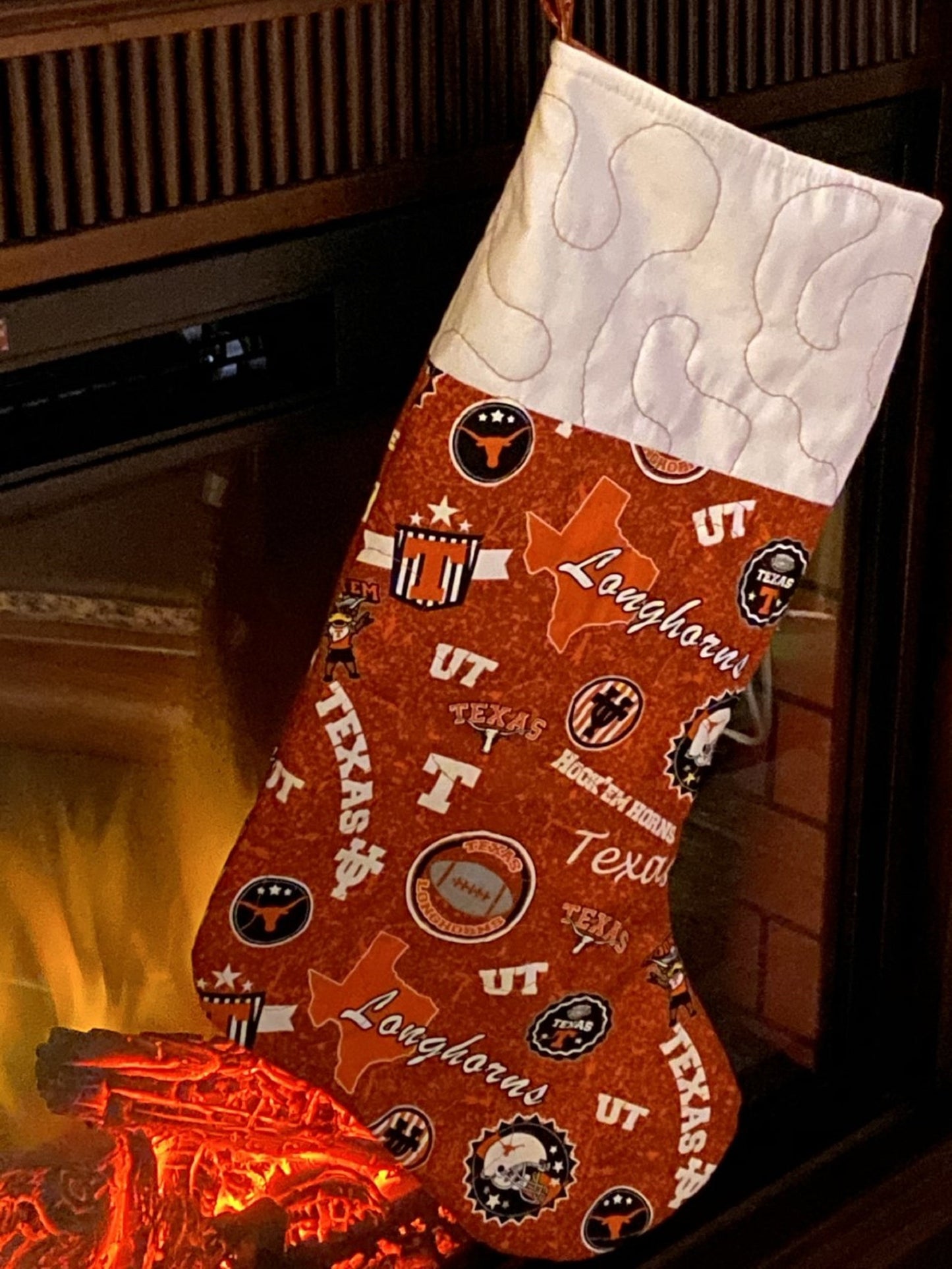 Christmas Stocking-University of Texas Longhorns-Tone on Tone-Logos