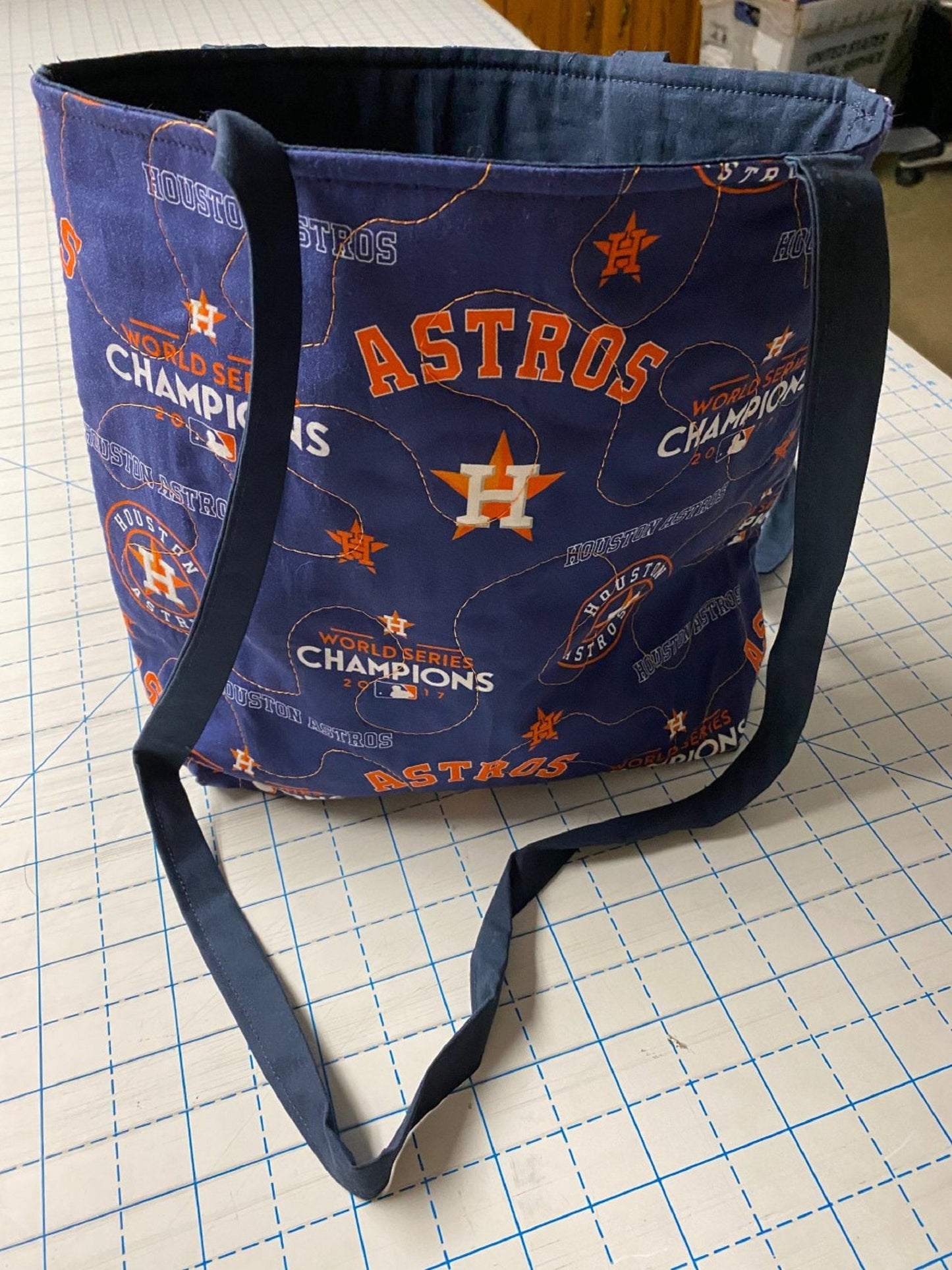 Tote Bag-Houston Astros-2017 World Champs-Navy Background