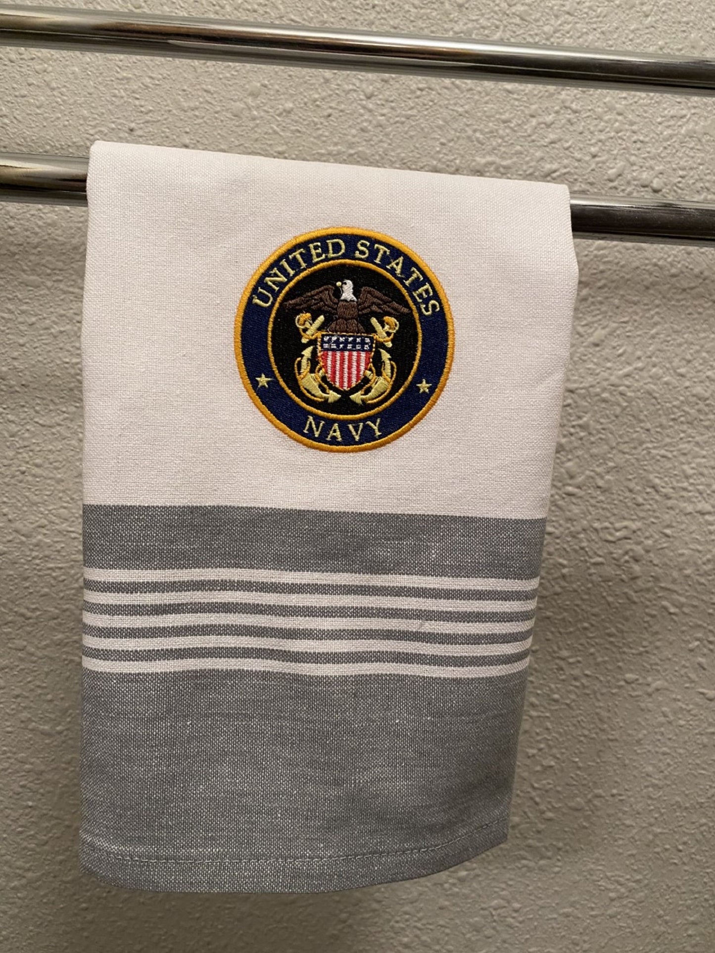 United States Navy Machined Embroidered Logo Cup Towel